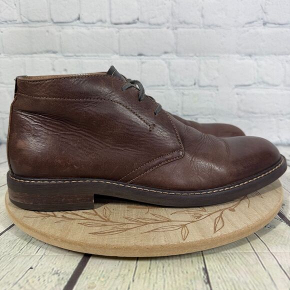 Chukka Boots Brown Ankle Shoes Men\'s 10D Leather Preppy Minimalist Indie Shoes main image 11